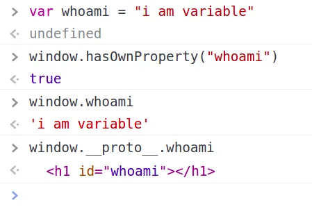 Own properties vs prototype-chain properties on window