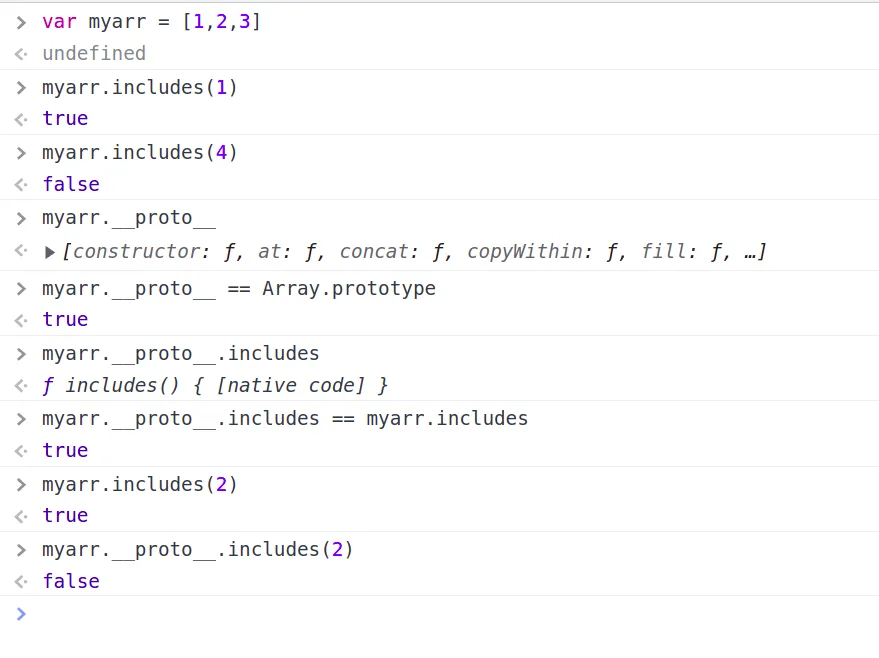 Array.prototype.includes