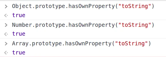 toString present in each prototype