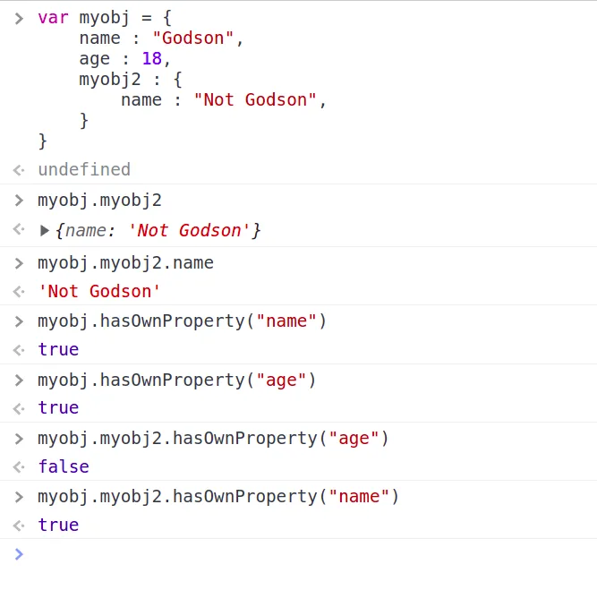 Nested object also inheriting from Object.prototype