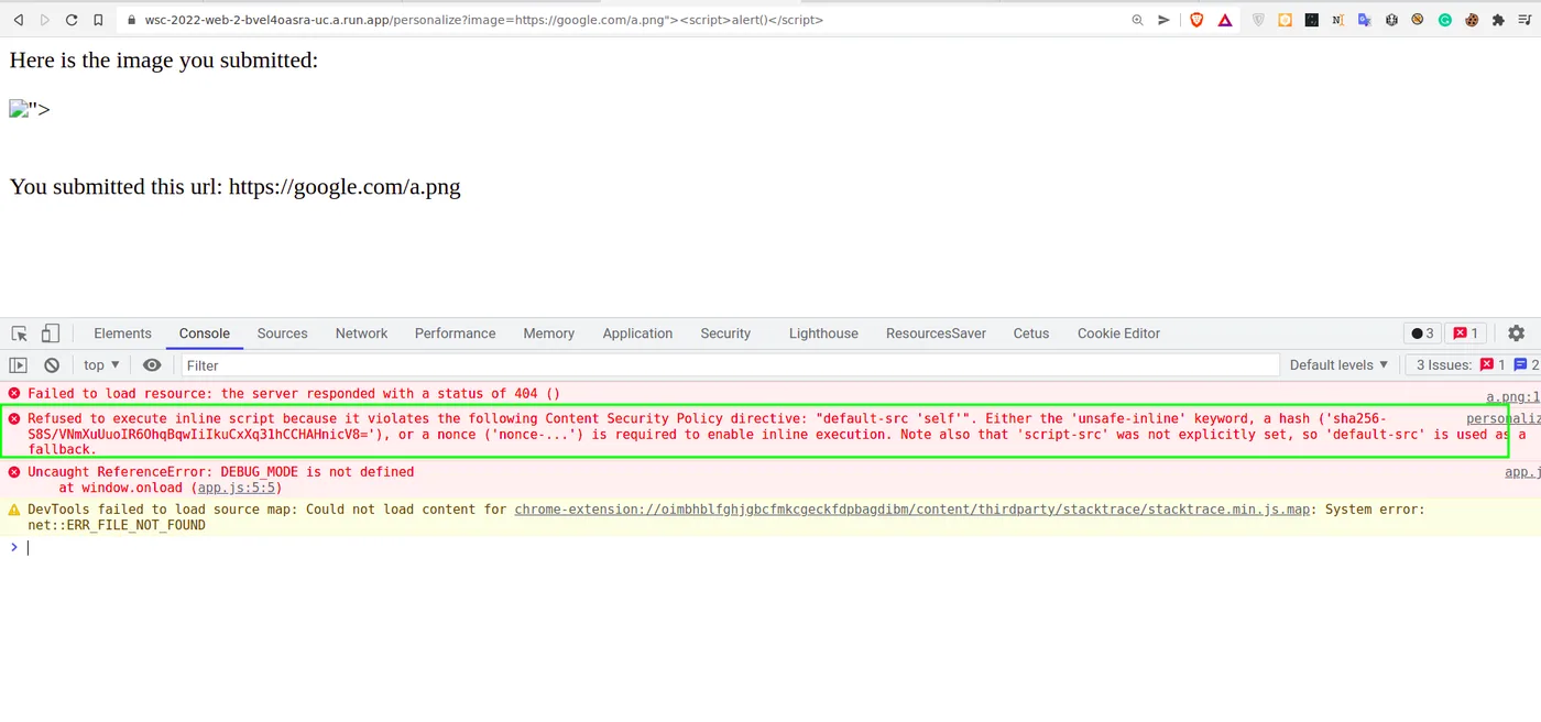 CSP blocking script execution