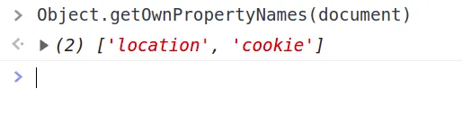 Object.getOwnPropertyNames(document)