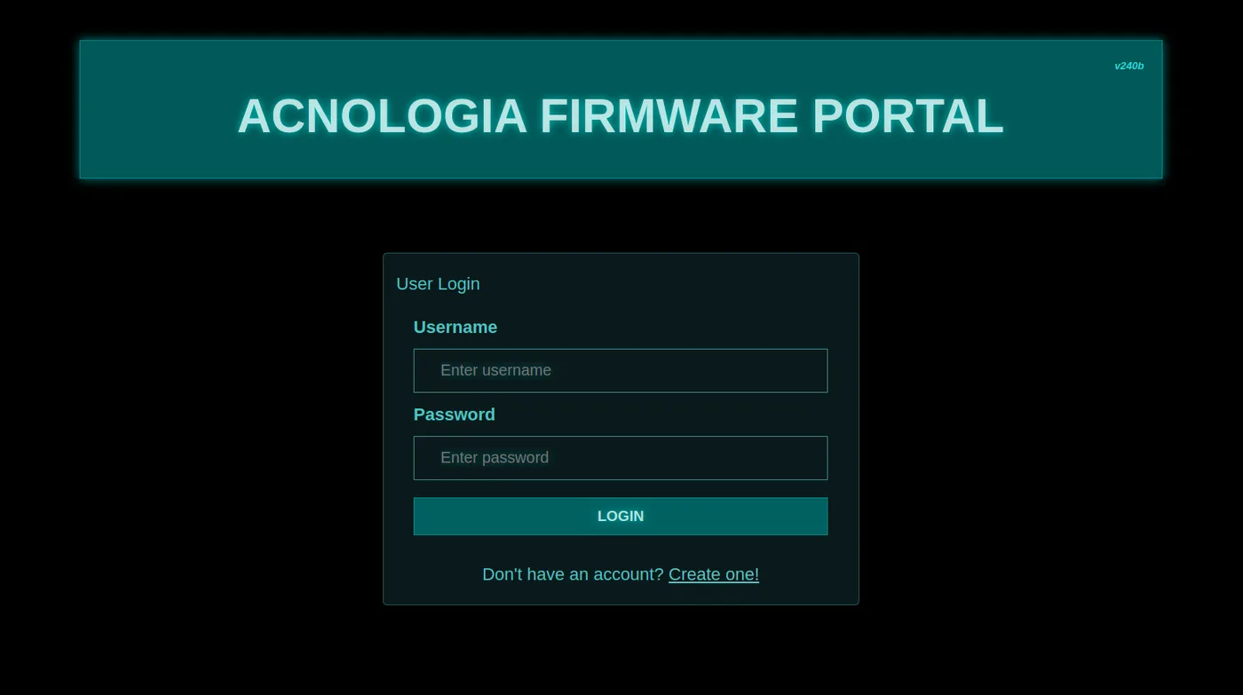 The Acnologia Portal web app