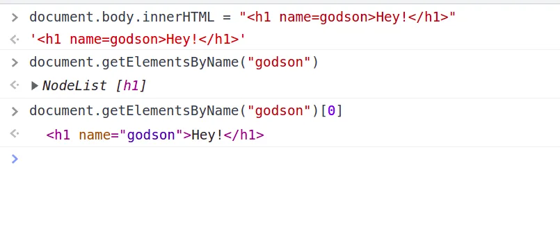 Example name attribute